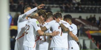 La Roma si allena e si diverte