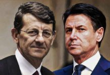 Vittorio Colao e Premier Giuseppe Conte montaggio