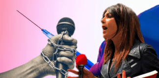 L’arringa di Angela Camuso in piazza su vaccini e restrizioni ▷ “Voglio sapere quante vite hanno distrutto”