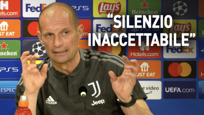 Bufera in diretta sulle parole di Allegri ▷ “Inaccettabile il silenzio dei presenti in conferenza”