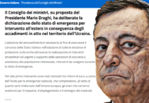 Stato d’emergenza fino al 31 dicembre ▷ Ipotesi razionamento gas e armi all’Ucraina: il decreto stato emergenza