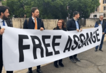 Forciniti e Cabras sotto l’ambasciata inglese ▷ I deputati di Alternativa in protesta per Assange assange