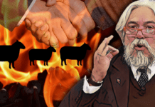 Il disegno dietro gas e sieri ▷ Meluzzi: “È la più grande tosatura di sempre. E noi siamo le pecore”