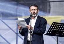 “Michele Serra, ma che avete in testa? L’elezione all’iraniana per l’Europarlamento?” | Daniele Capezzone Roma, manifestazione "una Piazza per l'Europa". Nella foto Michele Serra