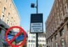 cartello ztl e macchina blu con stop rosso