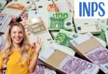 Inps, a maggio ti accreditano poco meno di 900 euro: chi li avrà banconote varie in euro, donna felice e logo Inps