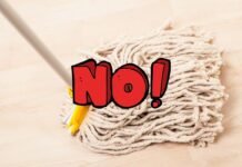 mocio pavimenti e scritta no