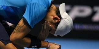 Matteo Berrettini in lacrime