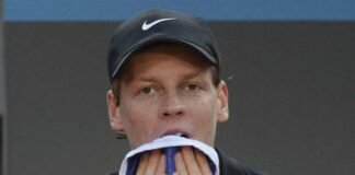 Sinner in allenamento