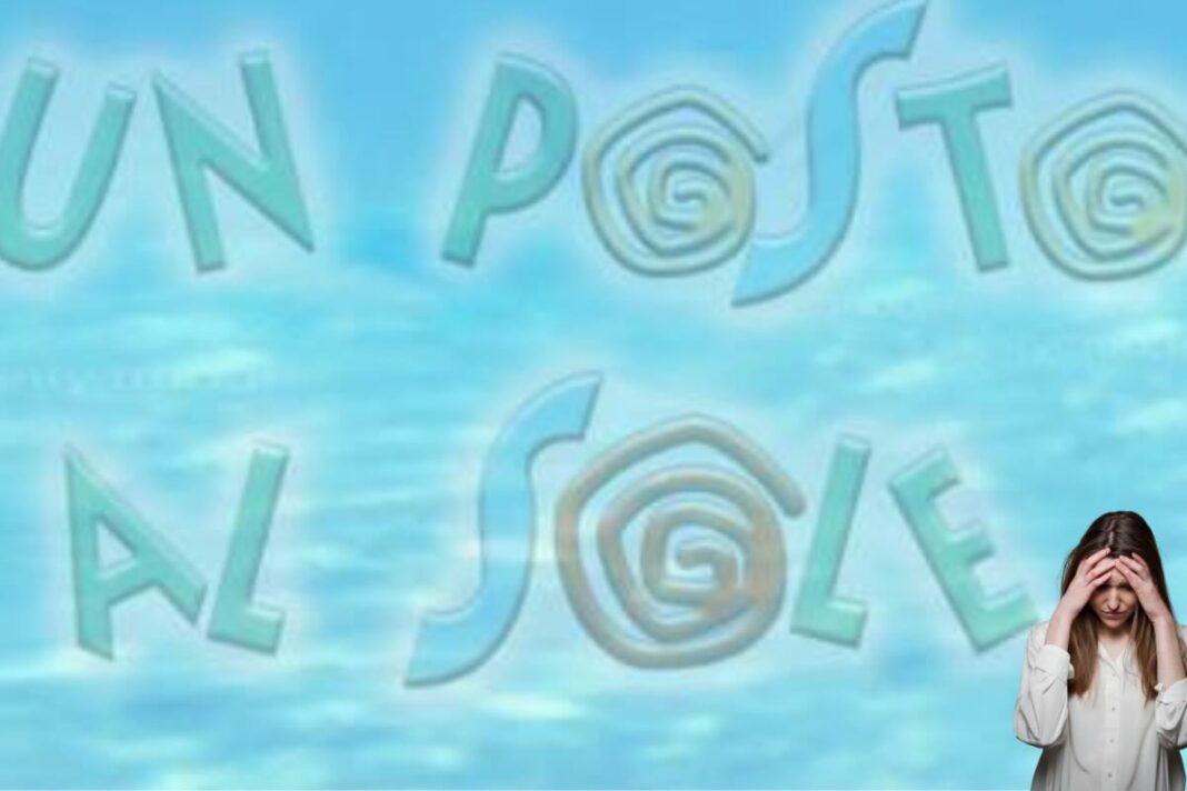 Logo un posto al sole e donna triste