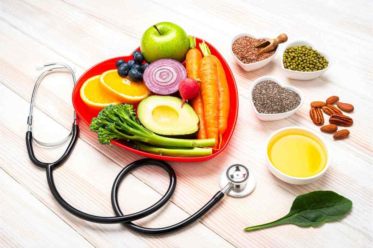 insieme di alimenti sani