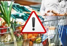 carrello spesa supermercato segno pericolo