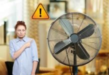 Il ventilatore fa male, è allarme salute: esiste un trucco per evitare guai ventilatore, donna spaventata, simbolo pericolo