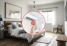 camera da letto, aria condizionata e scritta no