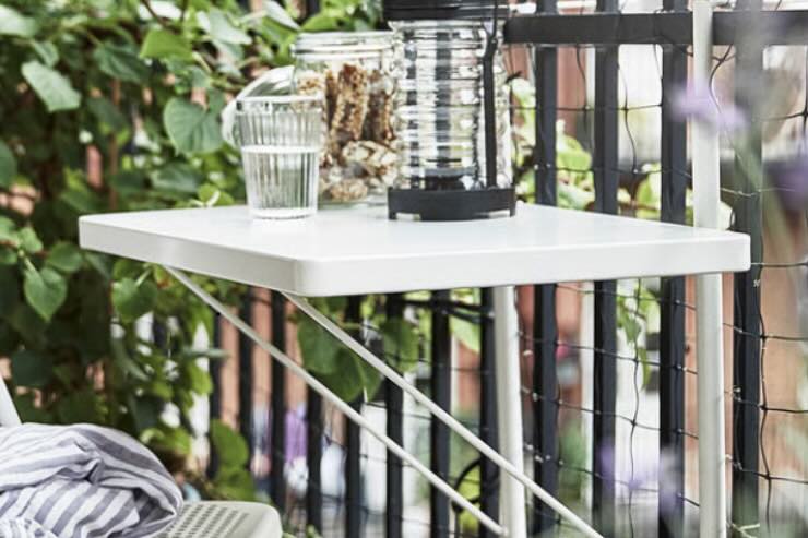 Tavolino da balcone Ikea bianco