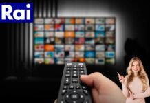 televisione, logo rai, donna felice