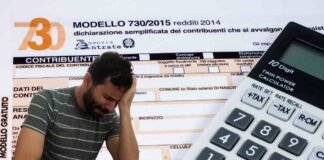 Modello 730/2025, guai a commettere questo errore: così dici addio al rimborso uomo triste, 730, calcolatrice