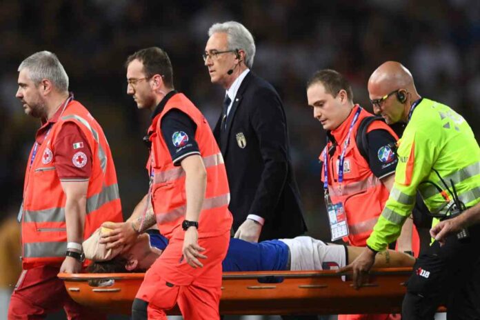 infortunio e barella