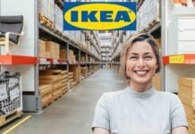 donna felice, scaffali ikea, logo ikea
