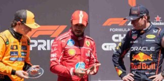 Piastri, Hamilton, Verstappen