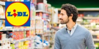 Lidl, offerta da pazzi: per pochissimi giorni costa solo 5,98 euro! uomo al supermercato e logo lidl