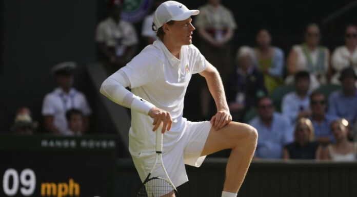 Jannik Sinner durante la finale di Wimbledon