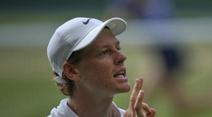 Jannik Sinner durante la finale di Wimbledon