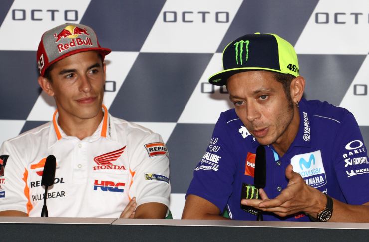 Marquez e Rossi in conferenza stampa