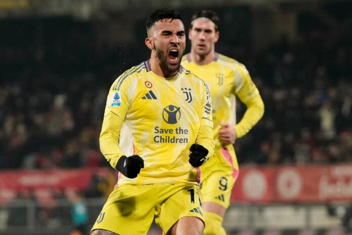 Nico Gonzalez esulta dopo un gol con la Juve