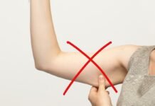 braccia flaccide con x rossa