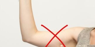 braccia flaccide con x rossa