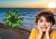 mare, donna spaventata