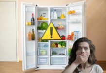 Allerta Ministero, non consumate questo tipico cibo estivo: è contaminato frigorifero aperto con vari alimenti, donna spaventata, segnale pericolo
