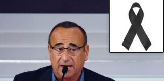 carlo conti e segno lutto