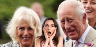 camilla e re carlo con donna stupita