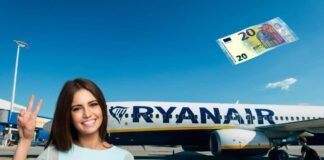 donna felice, aereo ryanair, 20 euro