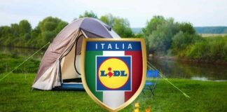 logo lidl e tenda per campeggio