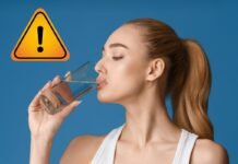 donna che beve e simbolo pericolo