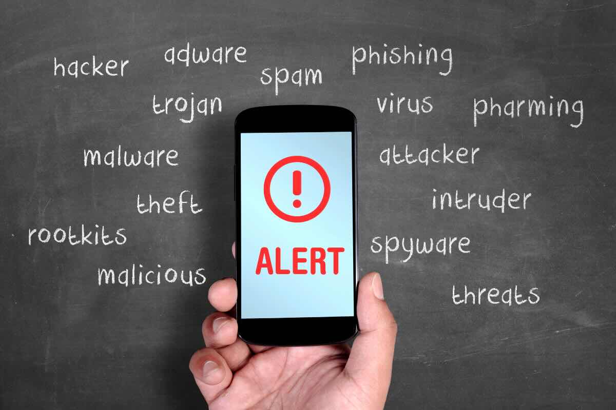 parole inglesi, smartphone scritta alert