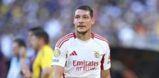 Andrea Belotti in maglia Benfica al Mondiale per Club