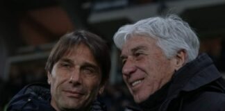 Conte e Gasperini posano per i fotografi