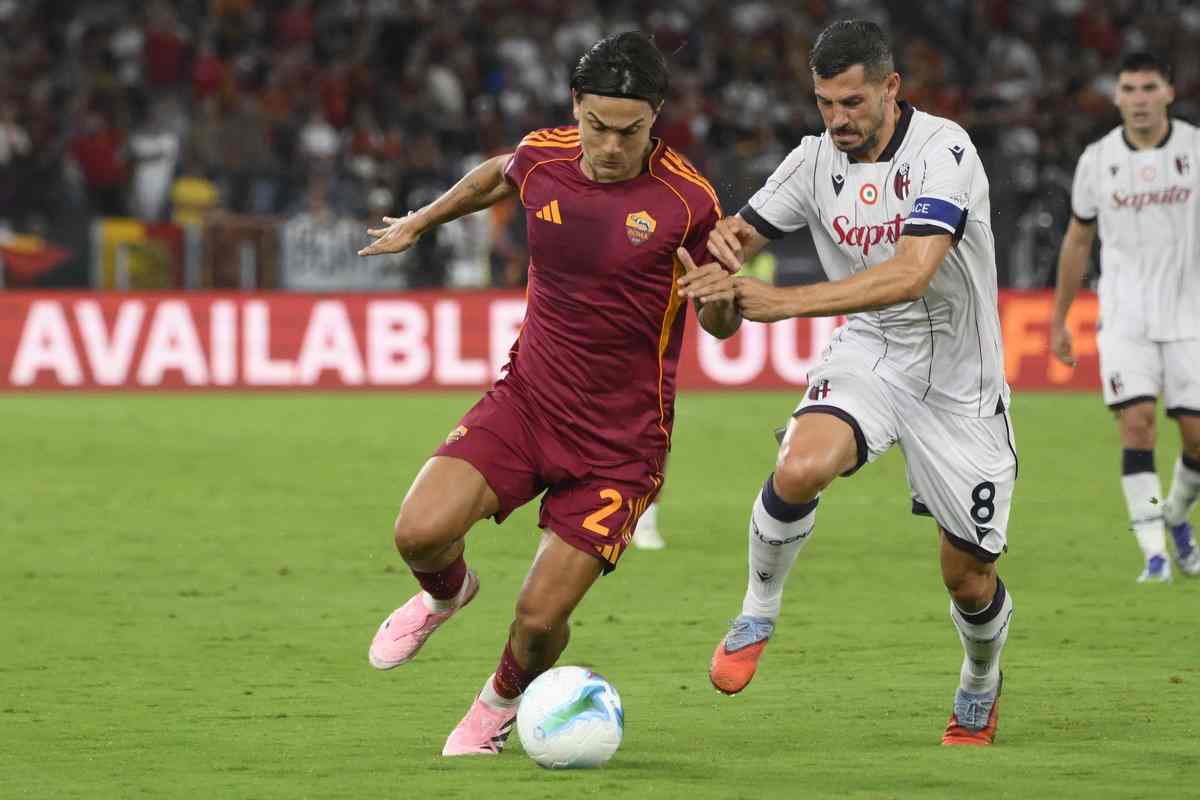 Paulo Dybala in azione contro il Bologna