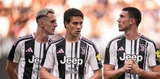 Giocatori della Juventus prima di una partita