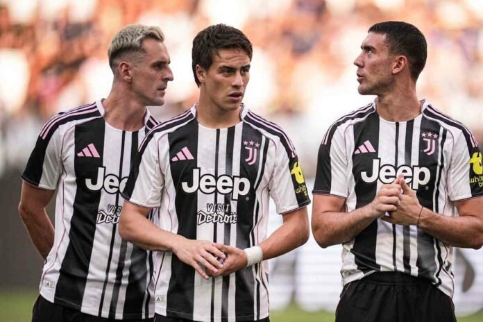 Giocatori della Juventus prima di una partita