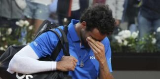 Matteo Berrettini in lacrime