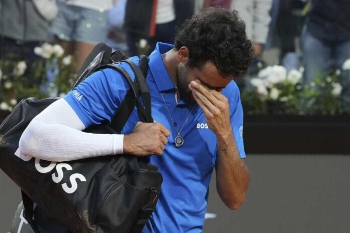 Matteo Berrettini in lacrime