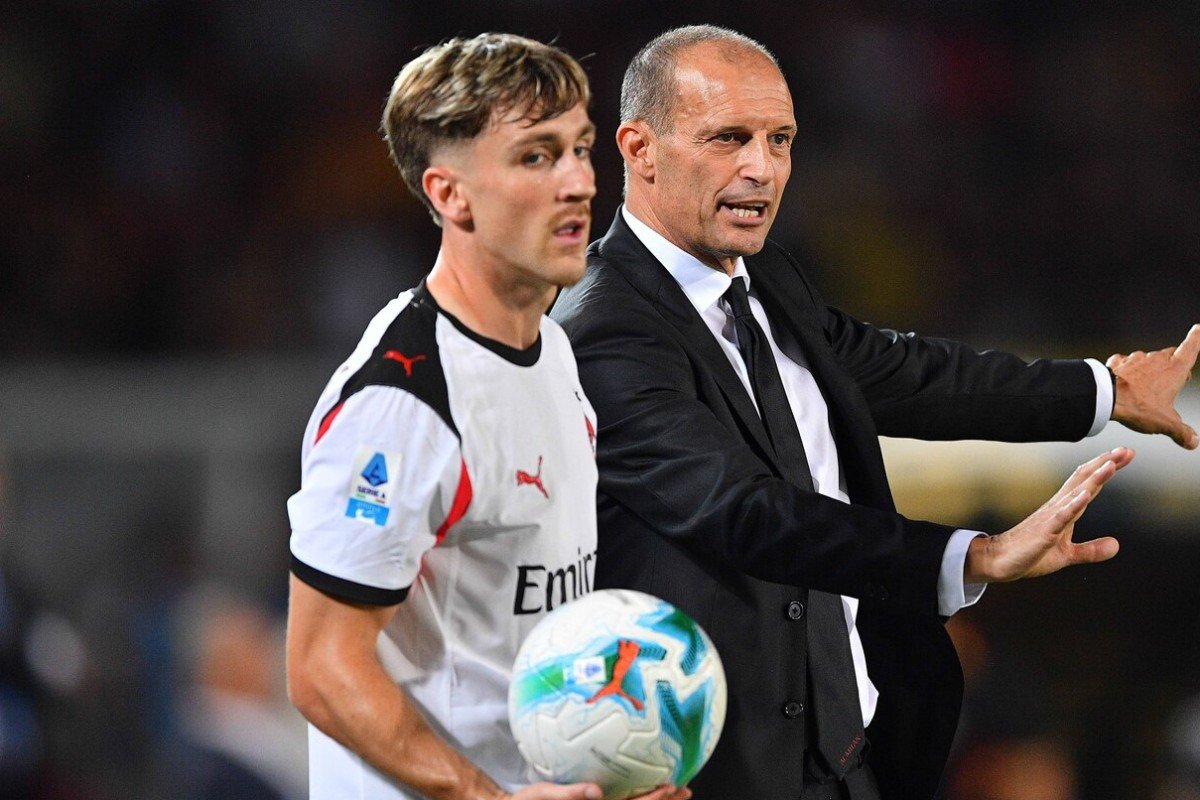 Max Allegri con Saelemaekers a Lecce