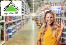 donna, negozio ferramenta, logo leroy merlin