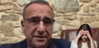 carlo conti, donna triste