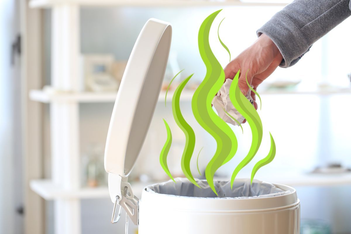 pattumiera che emana cattivo odore